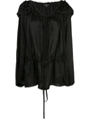 ANN DEMEULEMEESTER HOODED PLEATED BLOUSE