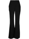 Gabriela Hearst Ennio Wool And Silk-blend Flared Pants In Black