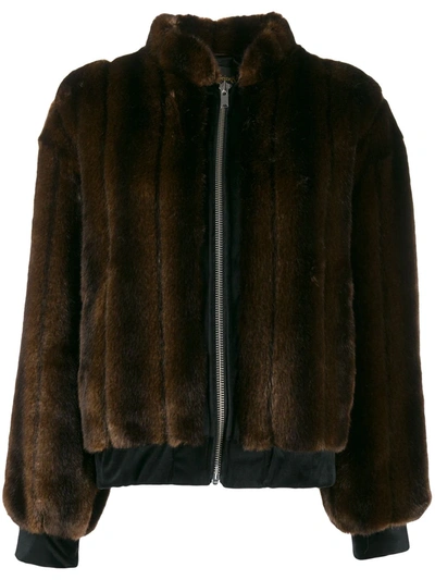 La Seine & Moi Nina Faux-fur Jacket In Brown