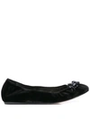 Simone Rocha Embellished Ballerinas In Black