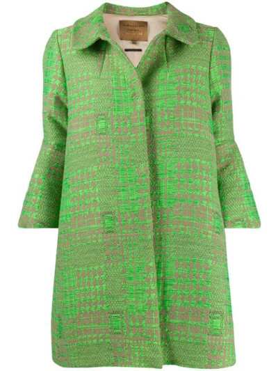 Alessia Santi Zigzag Print Coat In Green