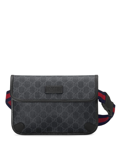 Gucci Gg-logo Coated-canvas Belt Bag In Black