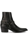 AMIRI STUDDED HARNESS ANKLE BOOTS