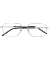 Montblanc Slim Square Frame Glasses In Silver