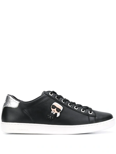 Karl Lagerfeld Ikokik Nft Kapri Leather Sneakers In Black
