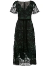 MARCHESA NOTTE EMBROIDERED FLORAL DRESS