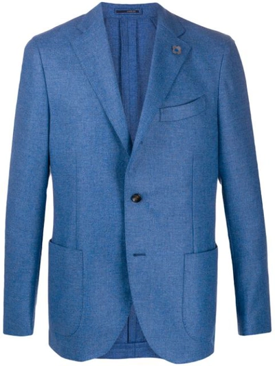 Lardini Patch Pocket Blazer In Blue