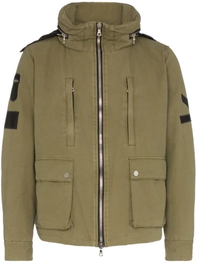 Amiri Military Stand Casual Jacket In Green Cotton In Khaki