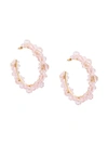 Simone Rocha Large Crystal-daisy Hoop Earrings In Pink