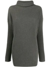 ANN DEMEULEMEESTER RIBBED ROLL NECK JUMPER