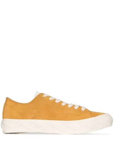 Age Orange Low Top Suede Leather Trainers In Brown