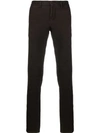 INCOTEX CHECK-PRINT CHINO TROUSERS