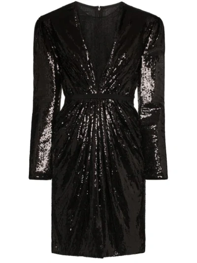 Giambattista Valli Sequinned Lace Underlay Mini Dress In Black