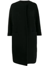 Gianluca Capannolo Collarless Cocoon Coat In Black