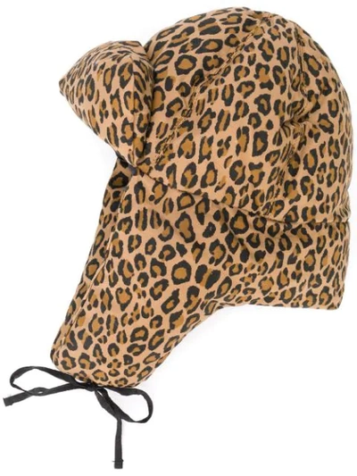 R13 Leopard Print Padded Hat In Neutrals