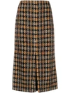 VICTORIA BECKHAM TWEED PLEATED DETAILS MIDI SKIRT