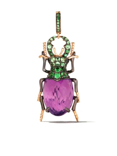 Annoushka 18ct Rose Gold Mythology Amethyst Beetle Charm