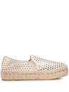 Loeffler Randall Rowan Jute Trim Espadrilles In Gold