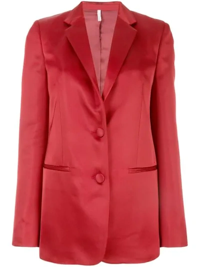 Helmut Lang Two-button Satin Blazer In Red