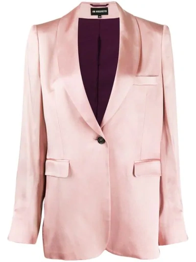 Ann Demeulemeester Yana Single-breasted Satin Jacket In Pink