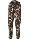 PUSHBUTTON HIGH-WAISTED LEOPARD-PRINT TROUSERS
