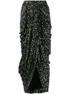 ISABEL MARANT SEQUINNED RUCHED MIDI SKIRT