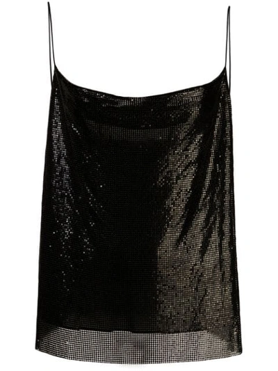Alice And Olivia Sequinned Cowl-neck Top In Black