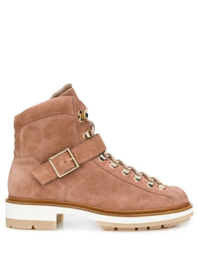 Santoni Suede Hiker-style Boots In Neutrals