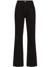 Re/done 90s Distressed High-rise Straight Jeans In Black