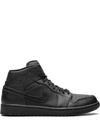 Jordan Air  1 Mid "triple Black" Sneakers In Black