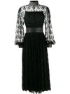CHRISTOPHER KANE CRYSTAL LACE PLEATED DRESS