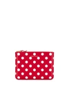 Comme Des Garçons Polka Dot Print Wallet In Red