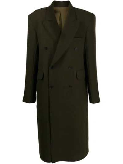 Cmmn Swdn Omar Raw Edge Coat In Green