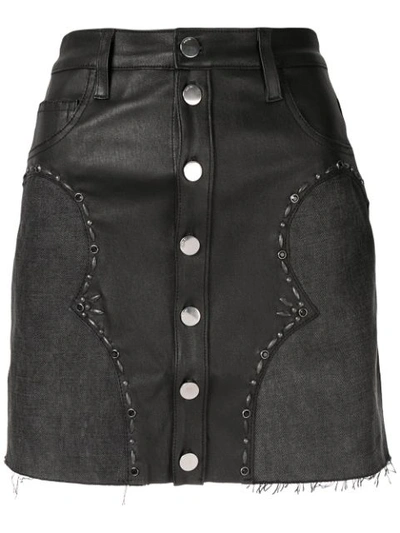 Amiri Western Mini Skirt In Black Denim