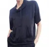 209wst38 Drop Shoulder Top In Black In Blue
