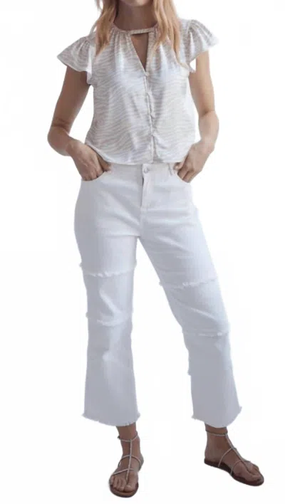209wst38 Raw Edge Wide Leg Pants In White