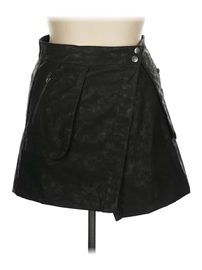 Pre-owned 21 Saints Faux Leather Skirt In Black