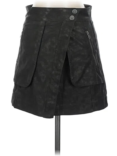 21 Saints Faux Leather Skirt In Black