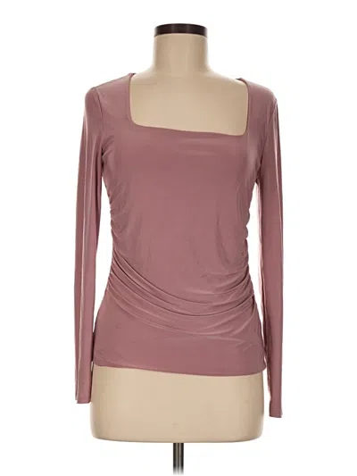 Pre-owned 21 Saints Long Sleeve Top Burgundy Scoop Neck Tops