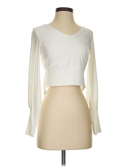 Pre-owned 21 Saints Long Sleeve Top Ivory One Shoulder Neckline Tops In White