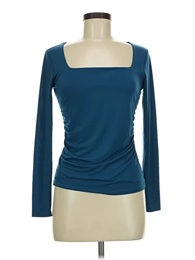 Pre-owned 21 Saints Long Sleeve Top Teal Scoop Neck Tops