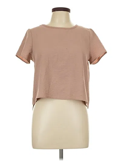 Pre-owned 21 Saints Short Sleeve Top Tan Crew Neck Tops