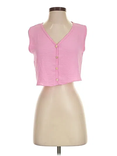 Pre-owned 21 Saints Sleeveless Button Down Shirt In Pink