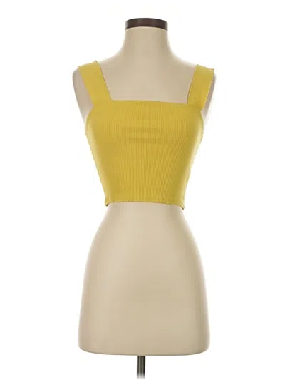Pre-owned 21 Saints Sleeveless Top Yellow Square Neckline Tops