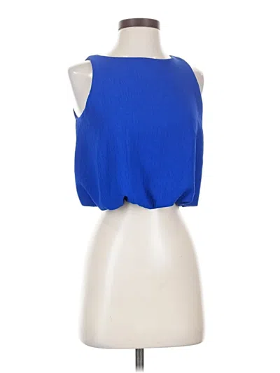 Pre-owned 21 Saints Tank Top Blue Strapless Neckline Tops