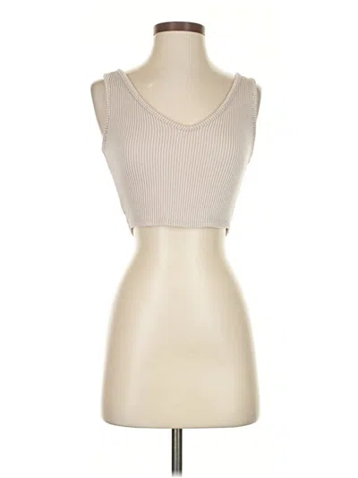 Pre-owned 21 Saints Tank Top Ivory Strapless Neckline Tops In White