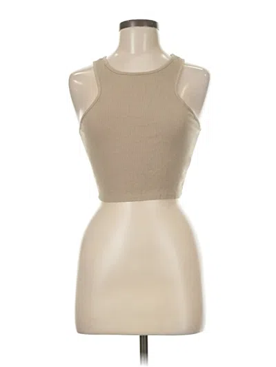 Pre-owned 21 Saints Tank Top Tan Halter Neckline Tops In Brown