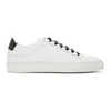 COMMON PROJECTS COMMON PROJECTS WHITE AND BLACK RETRO LOW GLOSSY SNEAKERS