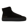 COMMON PROJECTS COMMON PROJECTS BLACK SHEARLING TOURNAMENT HIGH SNEAKERS