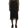 DOLCE & GABBANA DOLCE AND GABBANA BLACK TULLE PLEATED POLKA DOT SKIRT